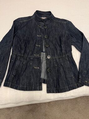 J. Jill Dark Indigo Denim Button-Front Jacket